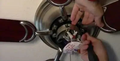 Ceiling fan installation with electrical wiring and mounting by professional electrician in Houston, TX