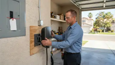EV charger installation with a dedicated electrical circuit at a Houston, TX home