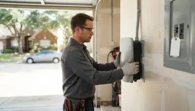 Home electric vehicle charger installation with a 240-volt circuit by a Sugar Land, TX electrician