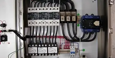 Electrical panel installation with organized circuit breakers and wiring in Houston, TX