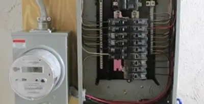 electrical panel upgrade service showing outdated electrical panel prepared for professional replacement in Houston, TX