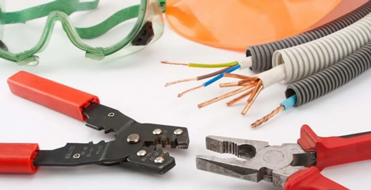 Electrical wiring repair with professional tools and safety equipment in Channelview, TX