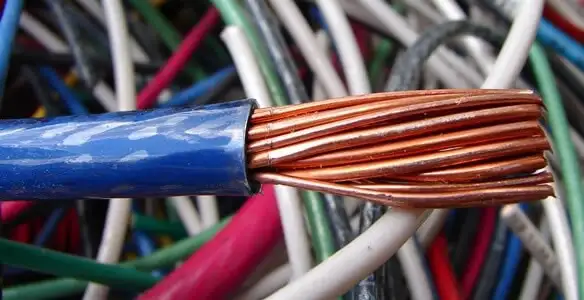 electrical wiring services showing exposed copper conductors and cable preparation in Houston, TX