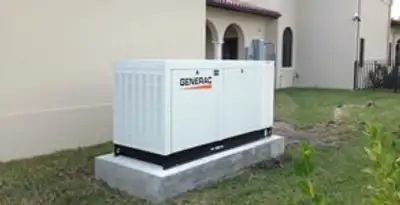 generator installation service showing standby generator professionally installed for residential power backup in Houston, TX
