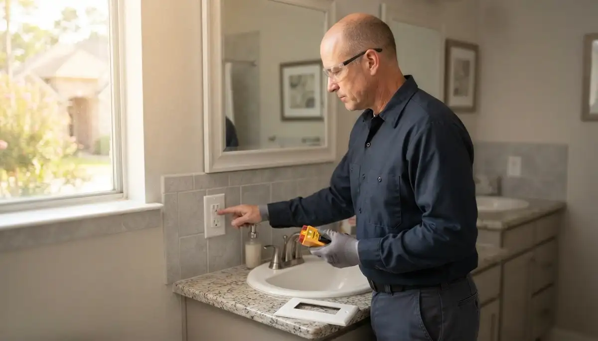 GFCI outlet protection in Houston, TX bathrooms, kitchens, and outdoor wet areas