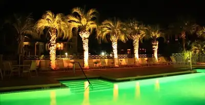 landscape lighting installation services illuminating outdoor recreational areas in Houston, TX