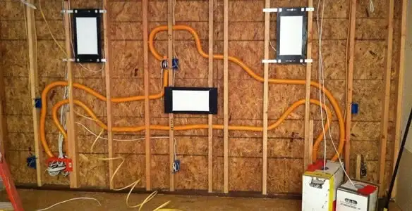 new construction wiring project displaying complete electrical system layout installed by professionals in Houston, TX