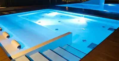 pool light installation and repair services providing modern illuminated pool lighting in Houston, TX
