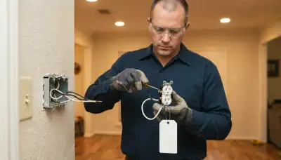 Houston, TX electrician replacing a faulty outlet with secure screw-terminal connections